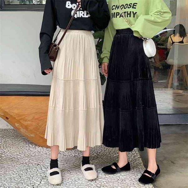 autumn winter women's skirts korean style solid color stitching pleated high waist a-line female ll787 210506, Black
autumn winter women's skirts korean style solid color stitching pleated high waist a-line female ll787 210506, Black