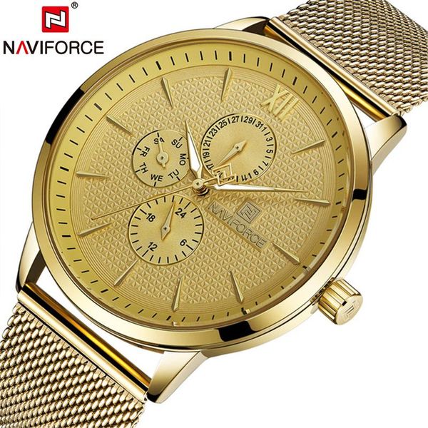 wristwatches naviforce watch men gold quartz business male clock casual full steel montre homme relogio masculino, Slivery;brown
wristwatches naviforce watch men gold quartz business male clock casual full steel montre homme relogio masculino, Slivery;brown