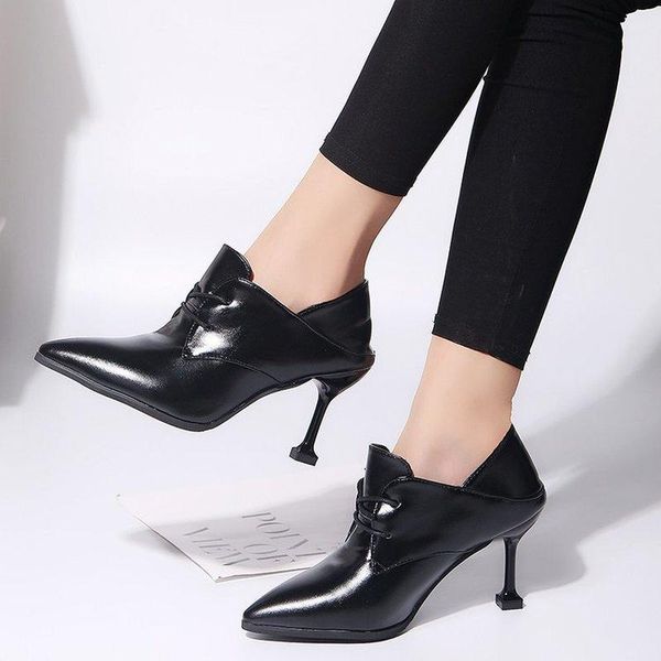 dress shoes women boots ankle pu leather lace up booties high heels autumn black zapatos de mujer pointed toe y22-17
dress shoes women boots ankle pu leather lace up booties high heels autumn black zapatos de mujer pointed toe y22-17