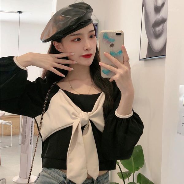 patchwork bow bandage crop long sleeve blouses sweet style women's clothing spring autumn korean square collar shirts &, White
patchwork bow bandage crop long sleeve blouses sweet style women's clothing spring autumn korean square collar shirts &, White