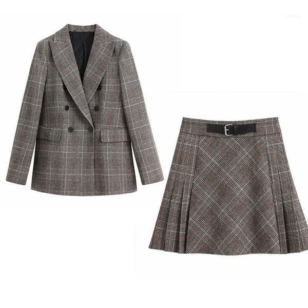 women autumn plaid skirts suits 2-piece set office lady double breasted blazers coats and mini female elegant clothing1, White
women autumn plaid skirts suits 2-piece set office lady double breasted blazers coats and mini female elegant clothing1, White