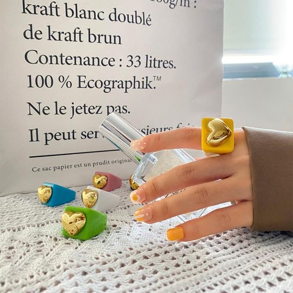 cluster rings acrylic heart ring for women fashion girl christmas halloween gift finger-ring resin aesthetic jewelry vintage boho office bag, Golden;silver
cluster rings acrylic heart ring for women fashion girl christmas halloween gift finger-ring resin aesthetic jewelry vintage boho office bag, Golden;silver