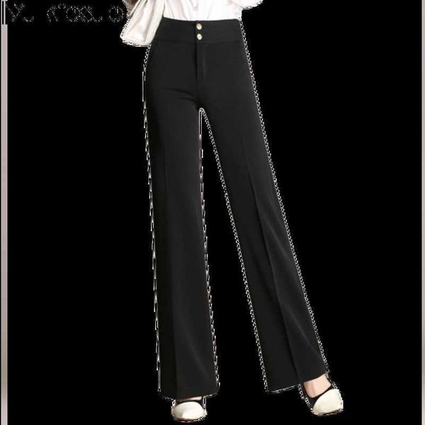 women high waist wide leg pants loose long trousers elegant lady vintage office suit casual pantalon femme 210608, Black;white
women high waist wide leg pants loose long trousers elegant lady vintage office suit casual pantalon femme 210608, Black;white