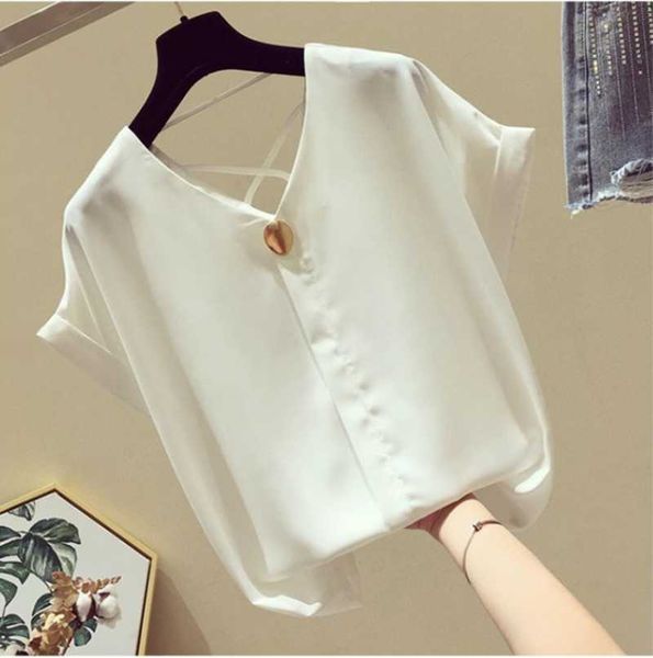 women's blouses & shirts jinkazi korean fashion chiffon blouse loose v-neck open back 2021 elegant, White
women's blouses & shirts jinkazi korean fashion chiffon blouse loose v-neck open back 2021 elegant, White