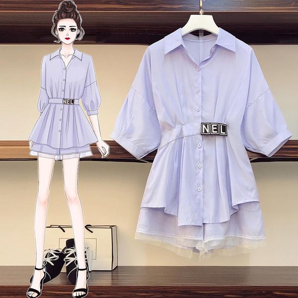 women's tracksuits ehqaxin summer plus size ladies suit fashion button lapel t-shirt + casual mesh stitching pockets shorts two-piece s, Gray 
women's tracksuits ehqaxin summer plus size ladies suit fashion button lapel t-shirt + casual mesh stitching pockets shorts two-piece s, Gray