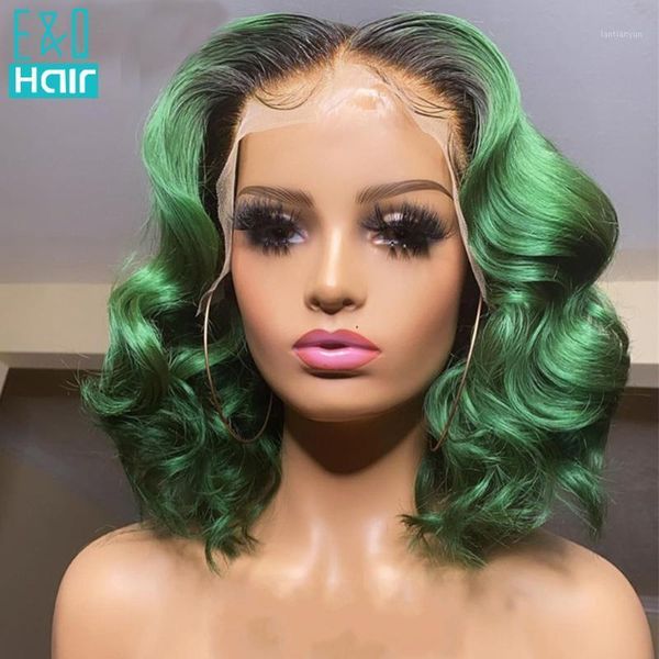 green bob13x4 lace part wigs with baby hair pre plucked brazilian blue ombre wave wig 180% short human for black women1, Black;brown
green bob13x4 lace part wigs with baby hair pre plucked brazilian blue ombre wave wig 180% short human for black women1, Black;brown
