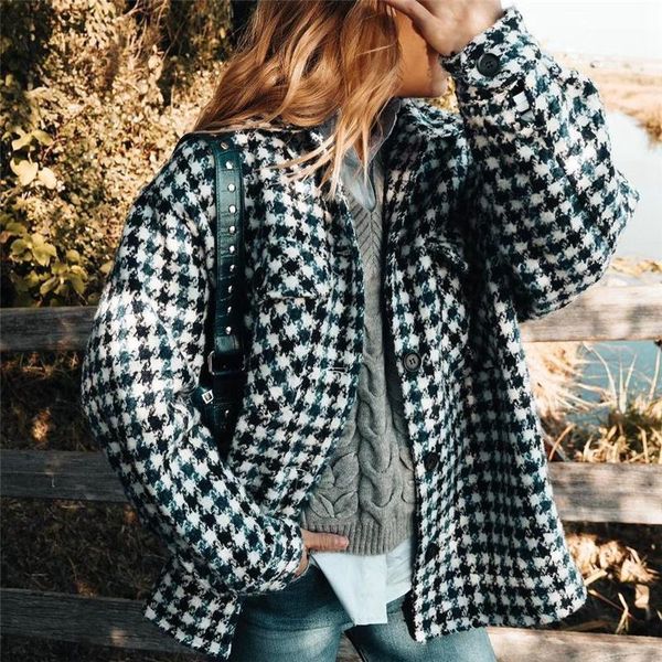 women's wool & blends streetwear plaid jackets 2021 fashion ladies turn down collar overnight causal buttons pocket, Black
women's wool & blends streetwear plaid jackets 2021 fashion ladies turn down collar overnight causal buttons pocket, Black