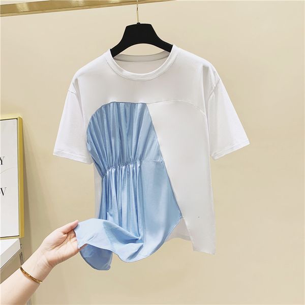 t shirt irregular splicing round neckline cotton short sleeve t-shirt female summer loose shirts girls ladies tees t shirt, White
t shirt irregular splicing round neckline cotton short sleeve t-shirt female summer loose shirts girls ladies tees t shirt, White