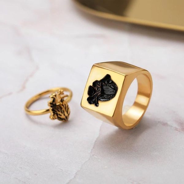 cluster rings etcavce matching human heart on rectangle for women men jewelry punk titanium steel ring couple gift valentine's day, Golden;silver
cluster rings etcavce matching human heart on rectangle for women men jewelry punk titanium steel ring couple gift valentine's day, Golden;silver