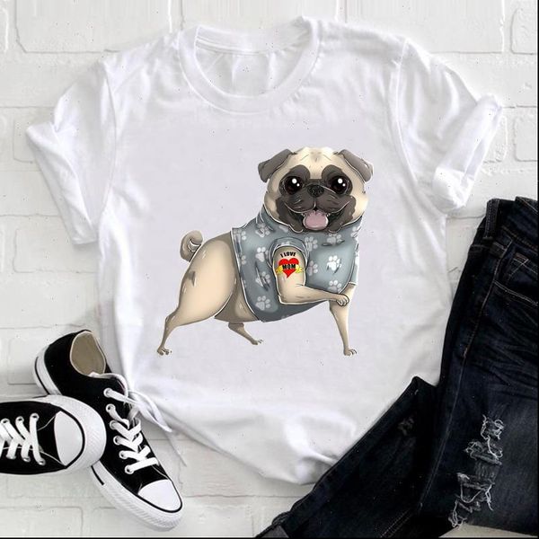 women cute t shirt dog mom sweet happy style 90s casual printing animal clothes print tee ladies graphic tshirt, White
women cute t shirt dog mom sweet happy style 90s casual printing animal clothes print tee ladies graphic tshirt, White