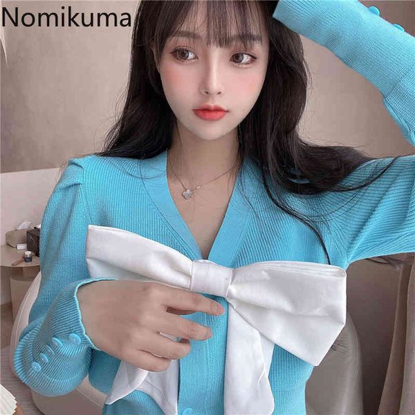 nomikuma korean v-neck puff long sleeve knitted jacket sweet bowknot women sweater cardigan spring new knitwear coat 6e133 210427, White;black
nomikuma korean v-neck puff long sleeve knitted jacket sweet bowknot women sweater cardigan spring new knitwear coat 6e133 210427, White;black