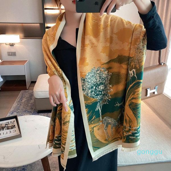 luxury- scarves landscape print warm scarf for women cashmere shawl wrap designer neck bandana thicken blanket female stole foulard, Blue;gray
luxury- scarves landscape print warm scarf for women cashmere shawl wrap designer neck bandana thicken blanket female stole foulard, Blue;gray