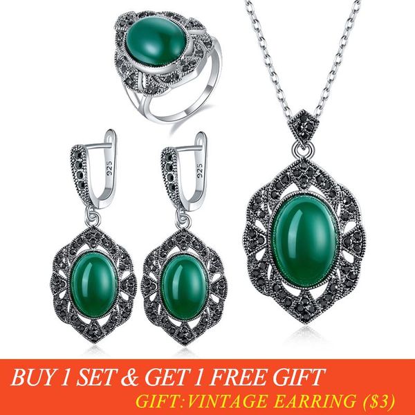earrings & necklace ajojewel elegant vintage green stone jewelry sets for women silver plated earring and ring needle prevent allergy
earrings & necklace ajojewel elegant vintage green stone jewelry sets for women silver plated earring and ring needle prevent allergy