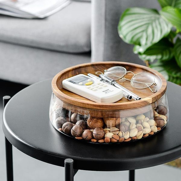 storage bottles & jars creative glass nuts and dry fruits box container double layer candy with wooden lid for home kitchen supply
storage bottles & jars creative glass nuts and dry fruits box container double layer candy with wooden lid for home kitchen supply