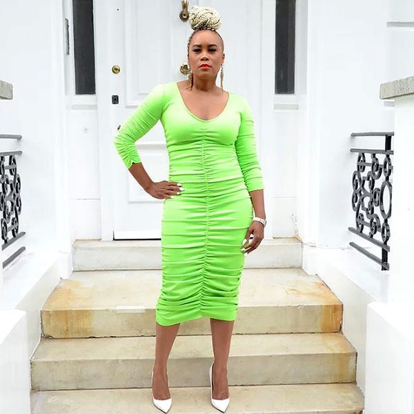 casual dresses fashion women winter v-neck long sleeve pleated dress midi skinny party bodycon elegant, Black;gray
casual dresses fashion women winter v-neck long sleeve pleated dress midi skinny party bodycon elegant, Black;gray