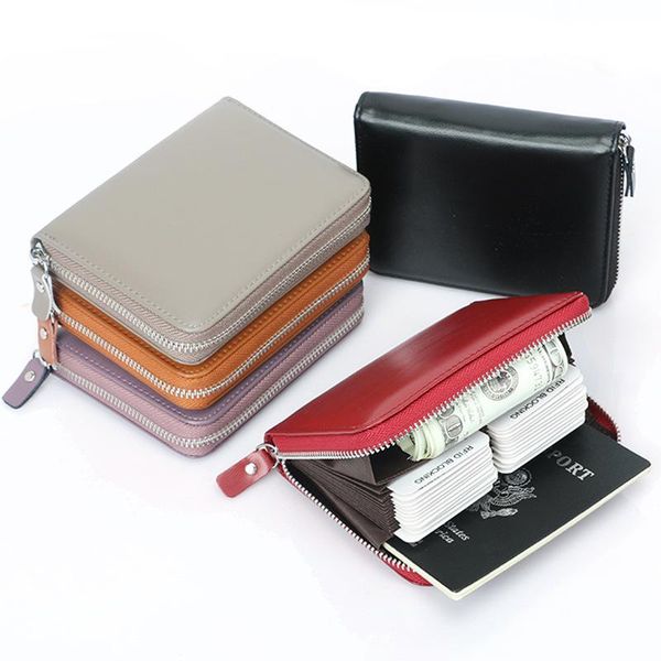 card holders multi-colored genuine leather organ bag multi-function zipper change wallet large capacity business, Brown;gray
card holders multi-colored genuine leather organ bag multi-function zipper change wallet large capacity business, Brown;gray