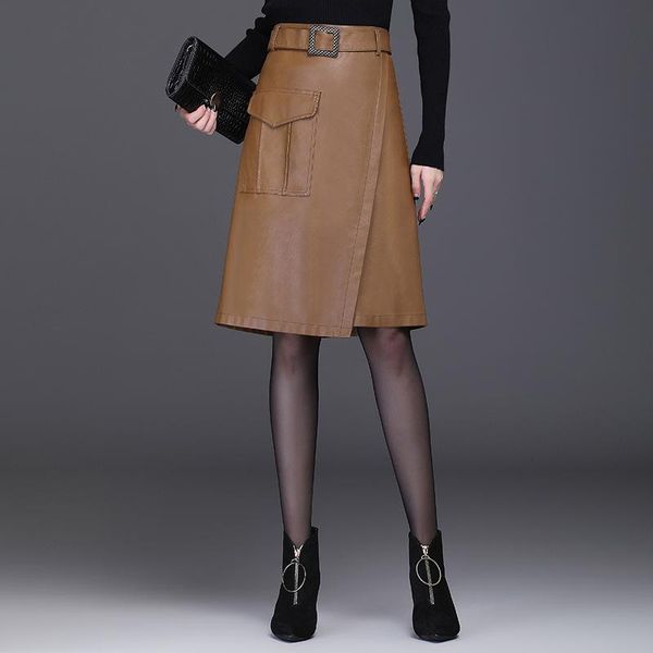 skirts 2021 autumn black pu leather skirt women high waist surplice wrap office ladies pockets club party plus size
skirts 2021 autumn black pu leather skirt women high waist surplice wrap office ladies pockets club party plus size