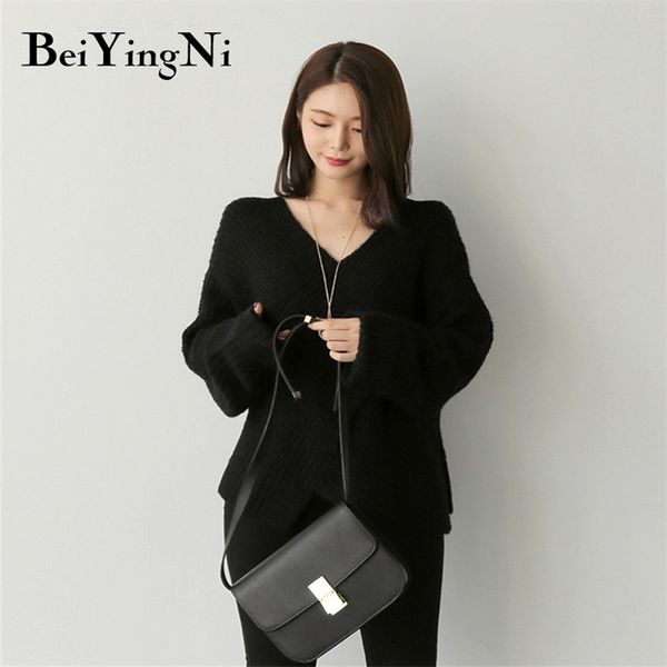 sweater women autumn winter warm casual loose plus size knit pullover female coat vintage pull femme sweaters 210506, Black
sweater women autumn winter warm casual loose plus size knit pullover female coat vintage pull femme sweaters 210506, Black