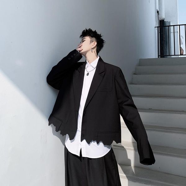 men's suits & blazers men outerwear jacket street hip hop cut irregular hem male loose casual punk gothic black short suit coat b75, White;black
men's suits & blazers men outerwear jacket street hip hop cut irregular hem male loose casual punk gothic black short suit coat b75, White;black