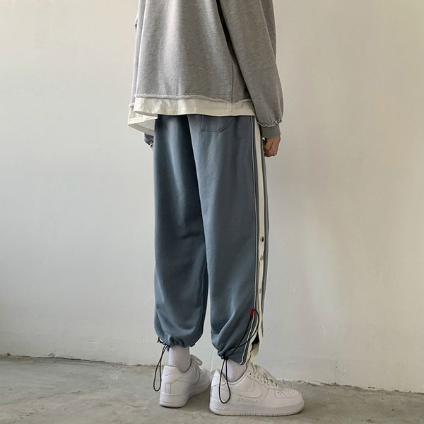 men casual pants joggers side buttons design loose cargo sweatpants fashion all-match korean style ulzzang elastic waist leisure, Black
men casual pants joggers side buttons design loose cargo sweatpants fashion all-match korean style ulzzang elastic waist leisure, Black