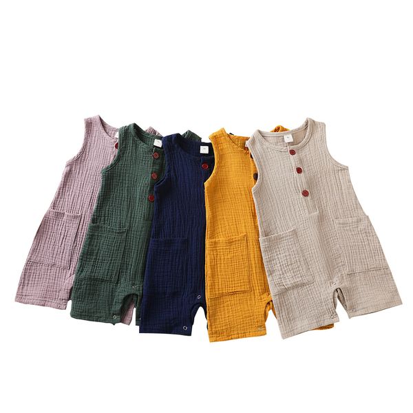 retail/wholesale baby kids cotton linen romper jumpsuits skinny girls boys sleeveless jumpsuit one-piece onesies rompers 5 colors children d, Blue 
retail/wholesale baby kids cotton linen romper jumpsuits skinny girls boys sleeveless jumpsuit one-piece onesies rompers 5 colors children d, Blue