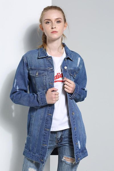 classic dark blue denim jacket coats spring autumn women simple solid colors casual jean coat plus size button long women's jackets, Black;brown
classic dark blue denim jacket coats spring autumn women simple solid colors casual jean coat plus size button long women's jackets, Black;brown
