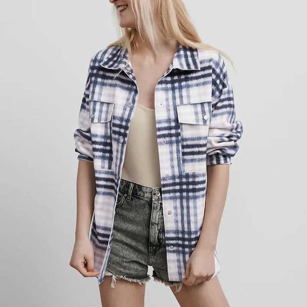 spring plaid women jacket za fashion british chic youth casual street student s 210601, Black;brown
spring plaid women jacket za fashion british chic youth casual street student s 210601, Black;brown
