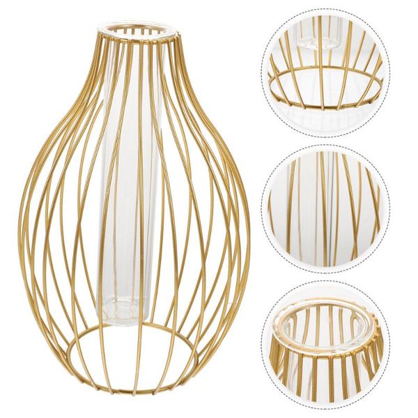 vases flower tube glass vase green plant hydroponic container with iron art rack 
vases flower tube glass vase green plant hydroponic container with iron art rack