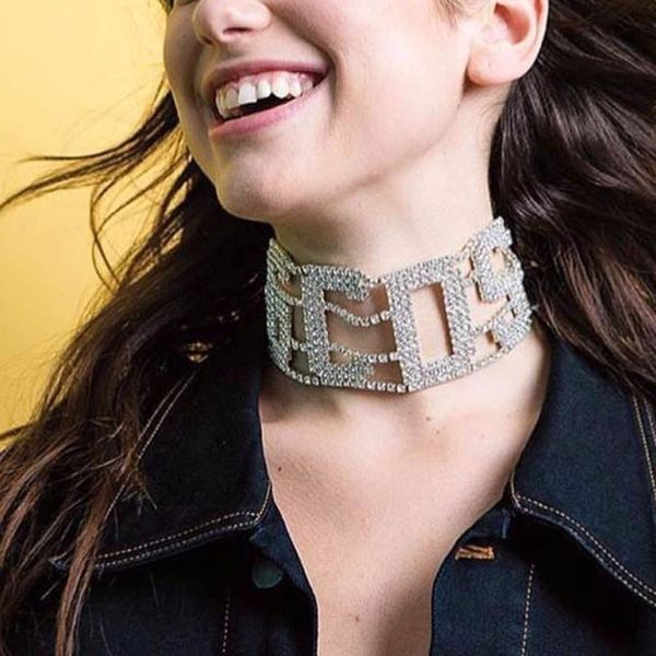 chokers european and american temperament wild rhinestone english letter "gcds" decorated choker necklace, Golden;silver
chokers european and american temperament wild rhinestone english letter "gcds" decorated choker necklace, Golden;silver