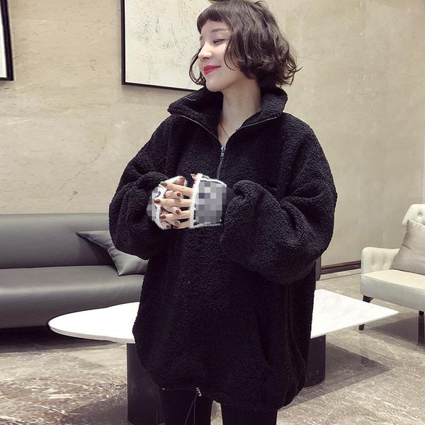 women's hoodies & sweatshirts loose women solid color thicken fashion womens and pullover cute zipper moleton streetwear xx60hw, Black
women's hoodies & sweatshirts loose women solid color thicken fashion womens and pullover cute zipper moleton streetwear xx60hw, Black