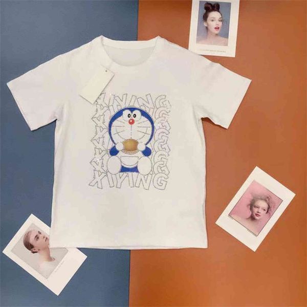 women's t-shirt 2021 female embroidery of cartoons pure european and american cotton casual wear o-neck, White
women's t-shirt 2021 female embroidery of cartoons pure european and american cotton casual wear o-neck, White
