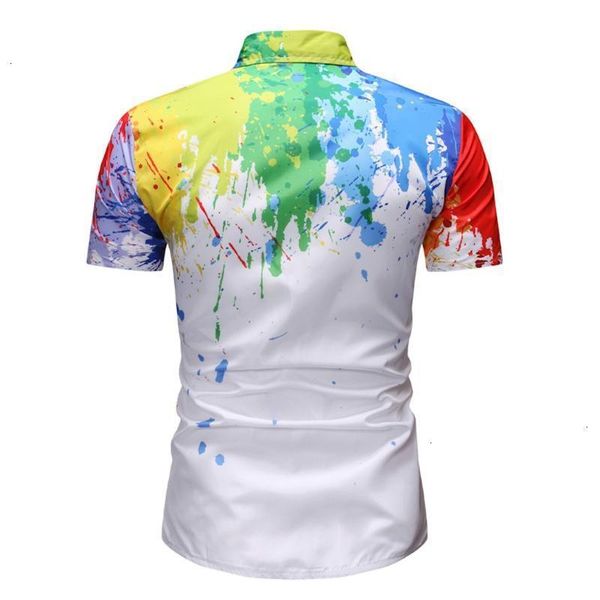 men fashion casual splash-ink print shirt short sleeve slim fit black male dress shirts turn-down collar _yw_rw, White;black
men fashion casual splash-ink print shirt short sleeve slim fit black male dress shirts turn-down collar _yw_rw, White;black