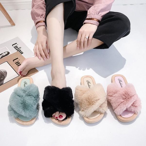 slippers women fluffy winter warm fur shoes woman cross belt home slides ladies furry indoor flip flops, Black
slippers women fluffy winter warm fur shoes woman cross belt home slides ladies furry indoor flip flops, Black