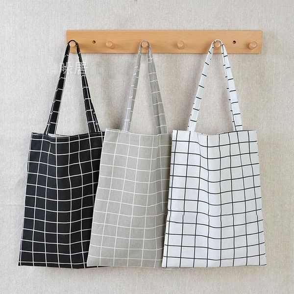 storage bags women shopper plaid linen cotton shopping shoulder bag portable tote eco-friendly folding grocery organizer
storage bags women shopper plaid linen cotton shopping shoulder bag portable tote eco-friendly folding grocery organizer