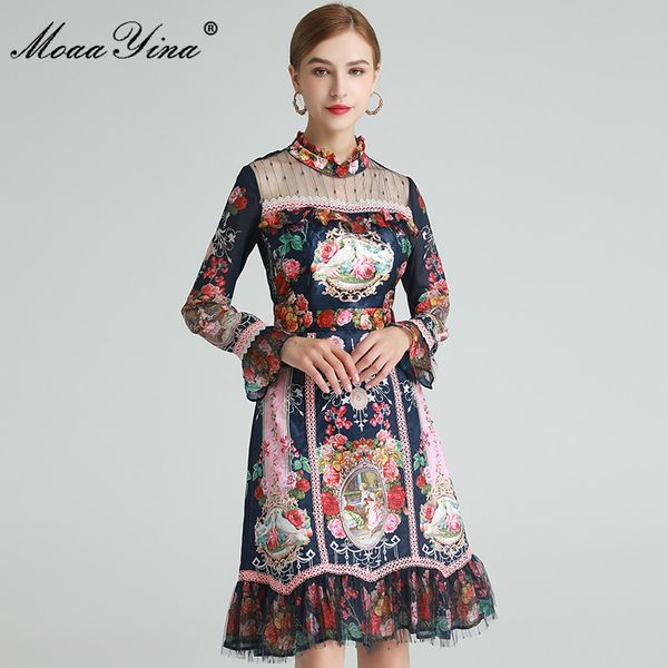 fashion designer dress spring women's dress long sleeve lace vintage floral-print elegant dresses 210524, Black;gray
fashion designer dress spring women's dress long sleeve lace vintage floral-print elegant dresses 210524, Black;gray