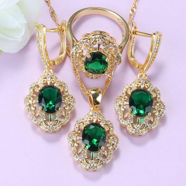 earrings & necklace flower costume green cubic zirconia wedding ring earring and gold color bridal jewelry sets, Silver
earrings & necklace flower costume green cubic zirconia wedding ring earring and gold color bridal jewelry sets, Silver