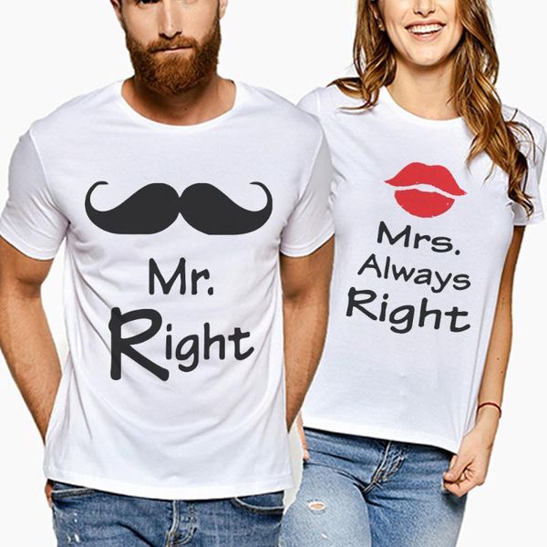 women's t-shirt cute summer couplest shirt casual styles lovers tee clothes letter print mrs always right female, White
women's t-shirt cute summer couplest shirt casual styles lovers tee clothes letter print mrs always right female, White