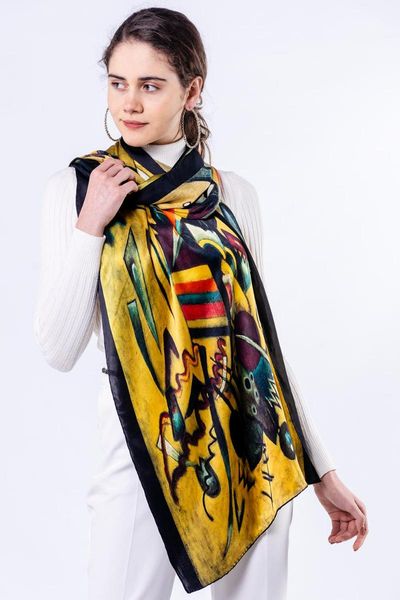 scarves nomads felt kandinsky point and line silk scarf, Blue;gray
scarves nomads felt kandinsky point and line silk scarf, Blue;gray