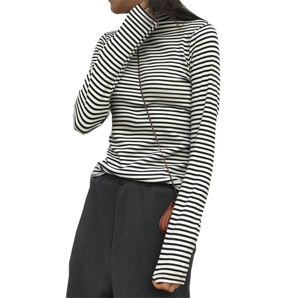 women autumn turtleneck striped t shirts long sleeve casual t shirt women clothes slim fashion 210819, White
women autumn turtleneck striped t shirts long sleeve casual t shirt women clothes slim fashion 210819, White