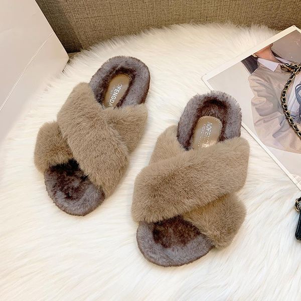slippers blwbyl women's 2021 autumn and winter home comfortable mink hair cross flat sandals casual warm shoes, Black
slippers blwbyl women's 2021 autumn and winter home comfortable mink hair cross flat sandals casual warm shoes, Black