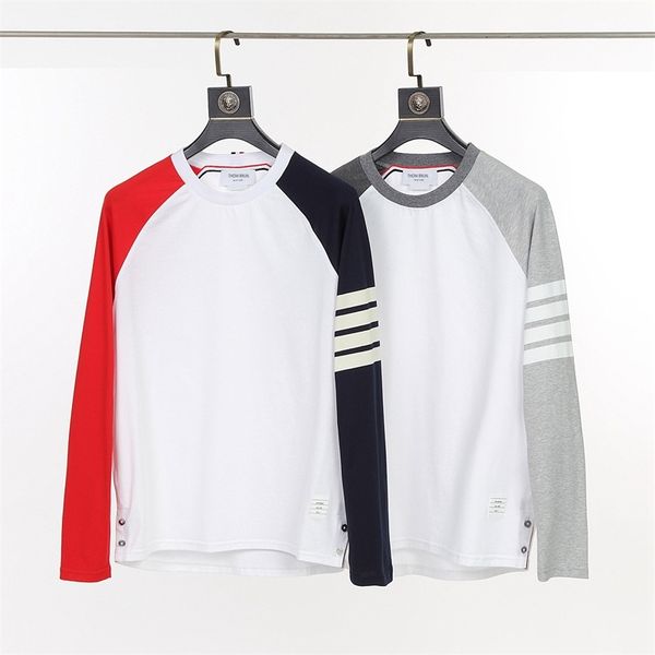 hong kong limited fashion brand tb new color blocking color contrast yarn dyed long sleeve t-shirt, White;black
hong kong limited fashion brand tb new color blocking color contrast yarn dyed long sleeve t-shirt, White;black
