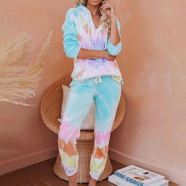 love&lemonade round neck hood tie-dye material home two-pieces long-sleeved ladies set lm90318 two piece dress, White
love&lemonade round neck hood tie-dye material home two-pieces long-sleeved ladies set lm90318 two piece dress, White