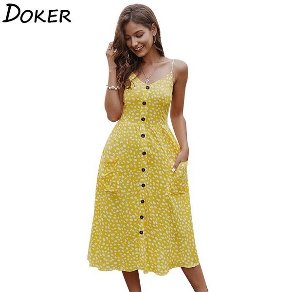 summer sling print women dress button decoration pocket female dress high waist casual sleeveless beach dresses 210423, Black;gray
summer sling print women dress button decoration pocket female dress high waist casual sleeveless beach dresses 210423, Black;gray