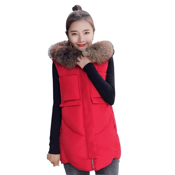 women's vests rlyaeiz fashion women waistcoat 2021 autumn winter down cotton fur collar vest female sleeveless jackets hooded coats, Black;white
women's vests rlyaeiz fashion women waistcoat 2021 autumn winter down cotton fur collar vest female sleeveless jackets hooded coats, Black;white