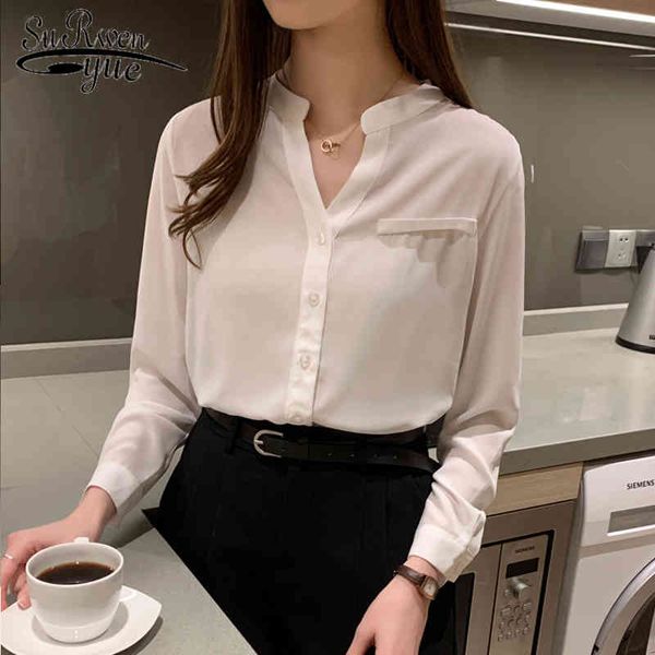 spring simple solid v-neck long-sleeve chiffon blouse female pure white shirt women's casual loose slim 8969 50 210427
spring simple solid v-neck long-sleeve chiffon blouse female pure white shirt women's casual loose slim 8969 50 210427