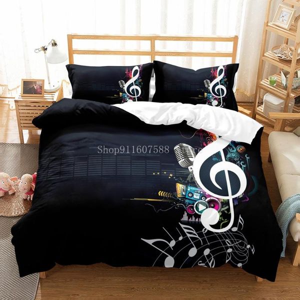 bedding sets music notation pattern duvet cover set 3d printing fashion black comforter microfiber bedclothes
bedding sets music notation pattern duvet cover set 3d printing fashion black comforter microfiber bedclothes