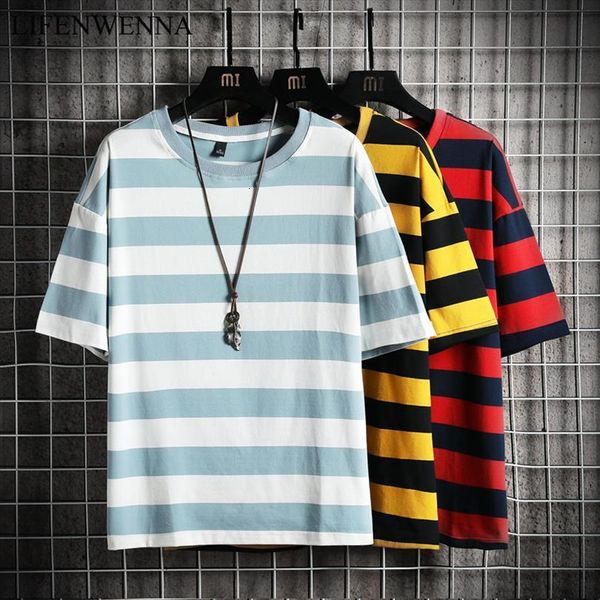 fashion stripe casual men plus size short sleeve summer hip hop tees male cotton 5xl, White;black