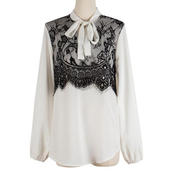 women's blouses & shirts 2021 trendy women shirt autumn black lace stitching puff long sleeve skin-friendly bowknot up pollover streetw, White
women's blouses & shirts 2021 trendy women shirt autumn black lace stitching puff long sleeve skin-friendly bowknot up pollover streetw, White