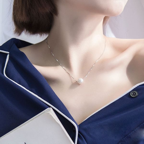 pearl necklace female clavicle chain chic net red simple fashion temperament versatile short single pearl pendant necklace, Silver
pearl necklace female clavicle chain chic net red simple fashion temperament versatile short single pearl pendant necklace, Silver