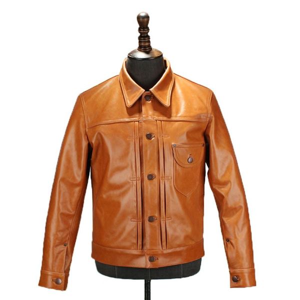 men's leather & faux classic 506 oil cowskin coat man's 100% genuine jackets fashion slim japan style jacket, Black
men's leather & faux classic 506 oil cowskin coat man's 100% genuine jackets fashion slim japan style jacket, Black